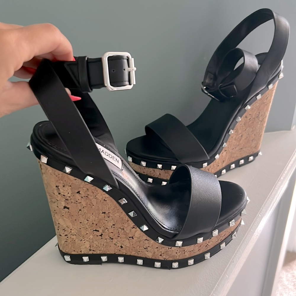 Steve Madden studded wedges